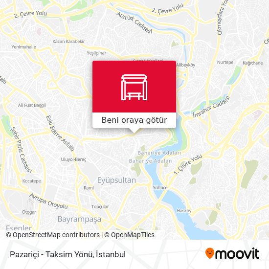 Pazariçi - Taksim Yönü harita