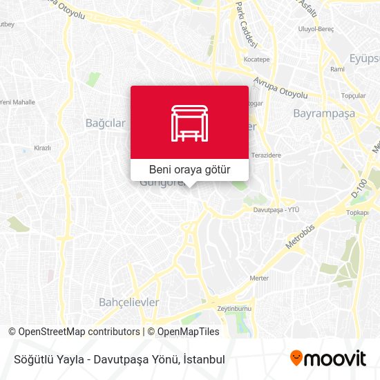 Söğütlü Yayla - Davutpaşa Yönü harita