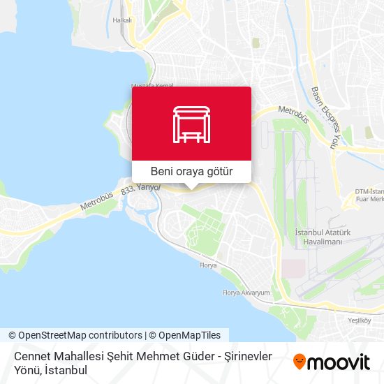 Cennet Mahallesi Şehit Mehmet Güder - Şirinevler Yönü harita