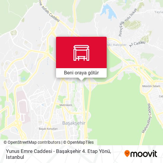 Yunus Emre Caddesi - Başakşehir 4. Etap Yönü harita