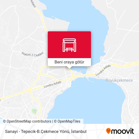 Sanayi - Tepecik-B.Çekmece Yönü harita