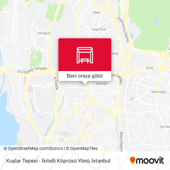 Kuşlar Tepesi - İkitelli Köprüsü Yönü harita
