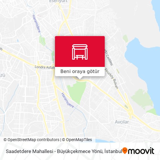 Saadetdere Mahallesi - Büyükçekmece Yönü harita