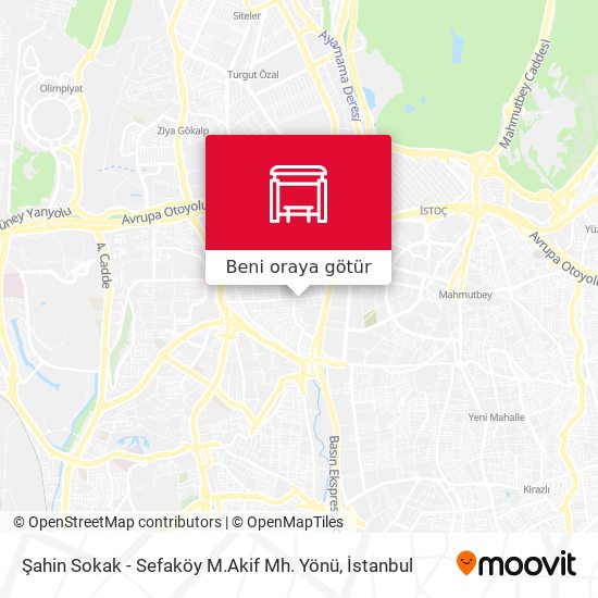 Şahin Sokak - Sefaköy M.Akif Mh. Yönü harita