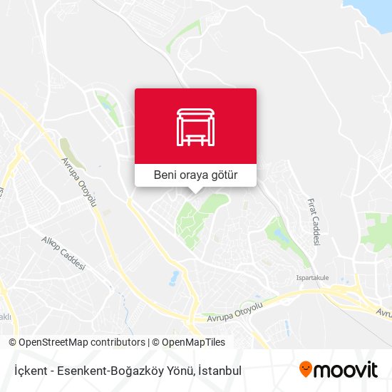 İçkent - Esenkent-Boğazköy Yönü harita