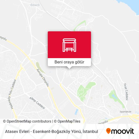 Atasev Evleri - Esenkent-Boğazköy Yönü harita