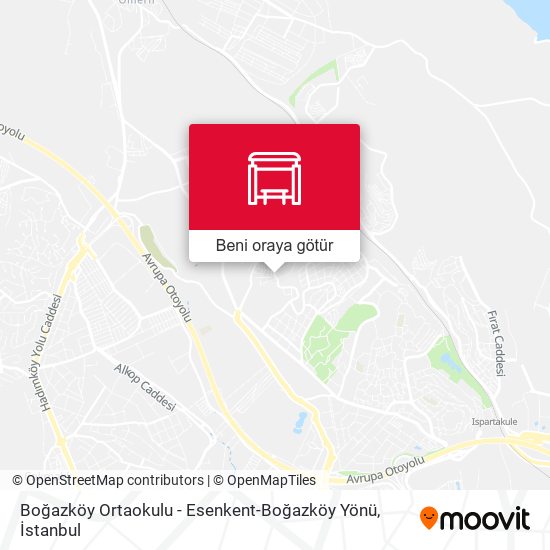 Boğazköy  Ortaokulu - Esenkent-Boğazköy Yönü harita