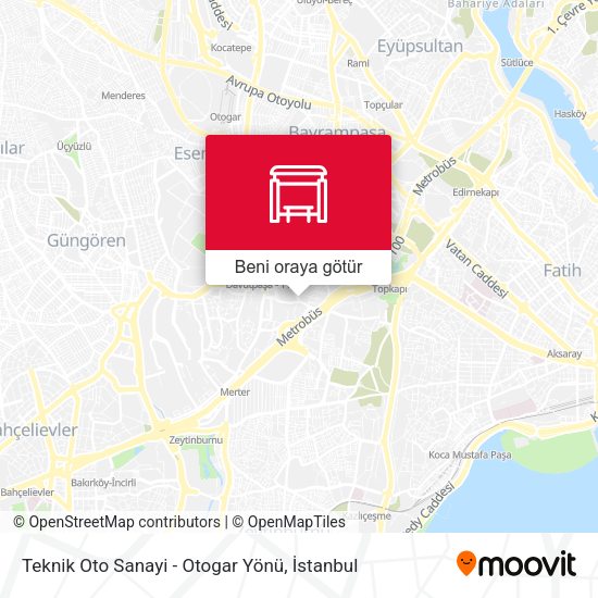 Teknik Oto Sanayi - Otogar Yönü harita
