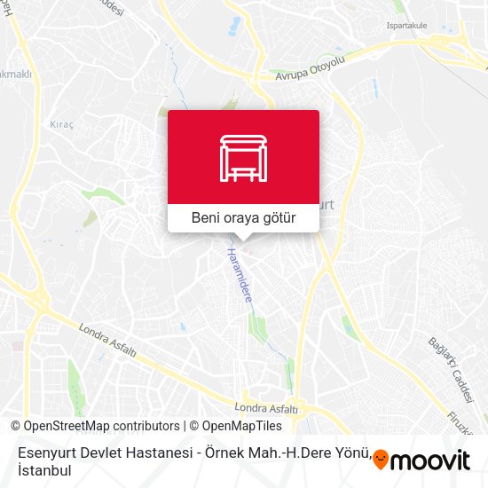 Esenyurt Devlet Hastanesi - Örnek Mah.-H.Dere Yönü harita