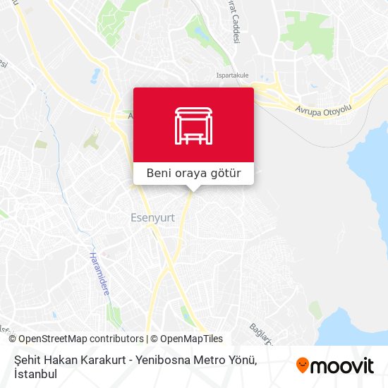 Şehit Hakan Karakurt - Yenibosna Metro Yönü harita