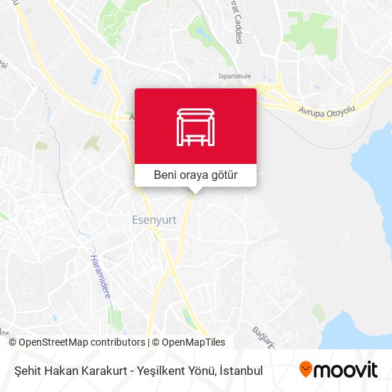Şehit Hakan Karakurt - Yeşilkent Yönü harita