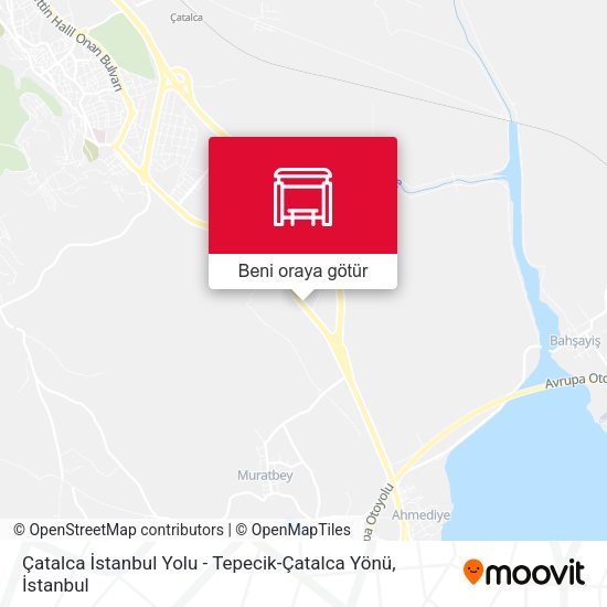Çatalca İstanbul Yolu - Tepecik-Çatalca Yönü harita