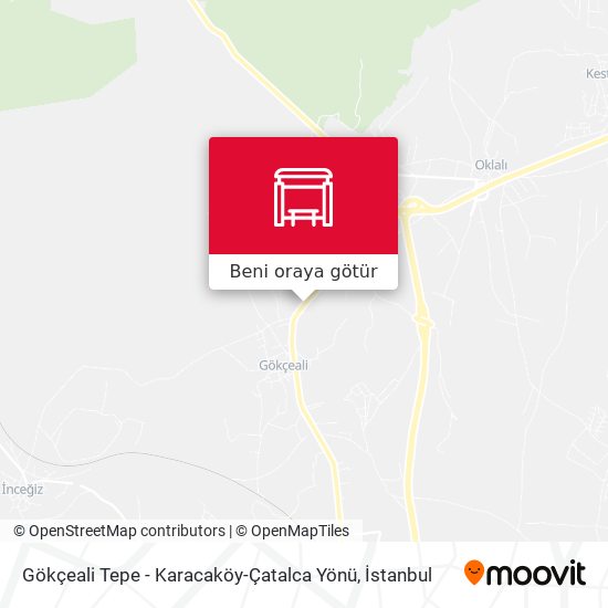 Gökçeali Tepe - Karacaköy-Çatalca Yönü harita