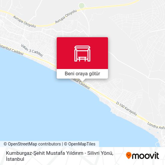 Kumburgaz-Şehit Mustafa Yıldırım - Silivri Yönü harita