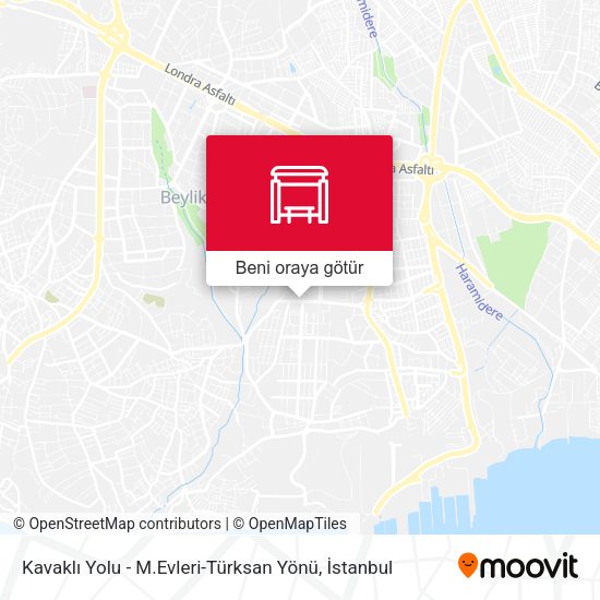 Kavaklı Yolu - M.Evleri-Türksan Yönü harita