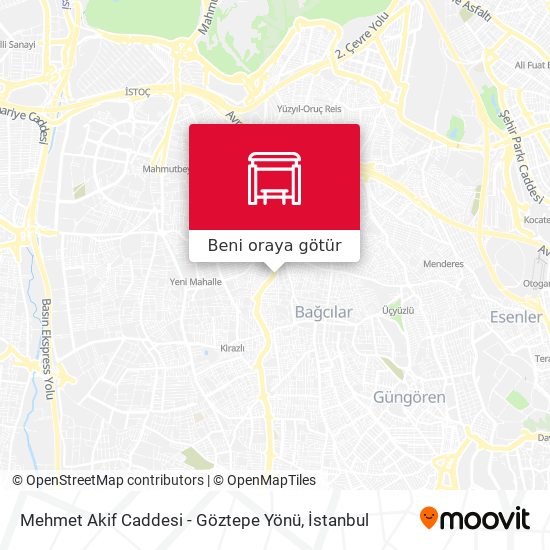 Mehmet Akif Caddesi - Göztepe Yönü harita