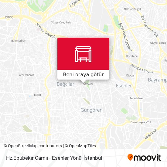 Hz.Ebubekir Camii - Esenler Yönü harita