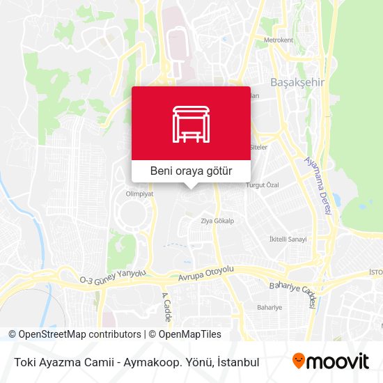 Toki Ayazma Camii - Aymakoop. Yönü harita