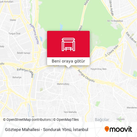 Göztepe Mahallesi - Sondurak Yönü harita