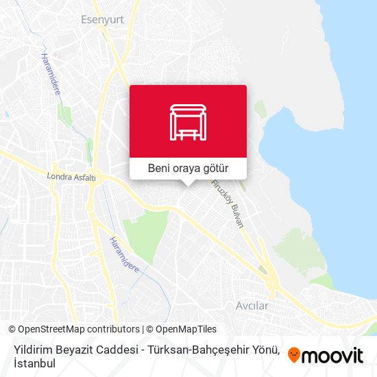 Yildirim Beyazit Caddesi - Türksan-Bahçeşehir Yönü harita