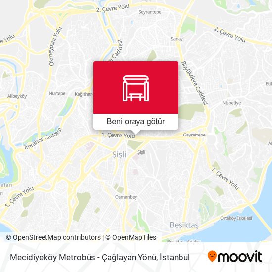 Mecidiyeköy Metrobüs - Çağlayan Yönü harita
