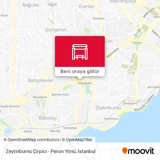 Zeytinburnu Çirpici - Peron Yönü harita
