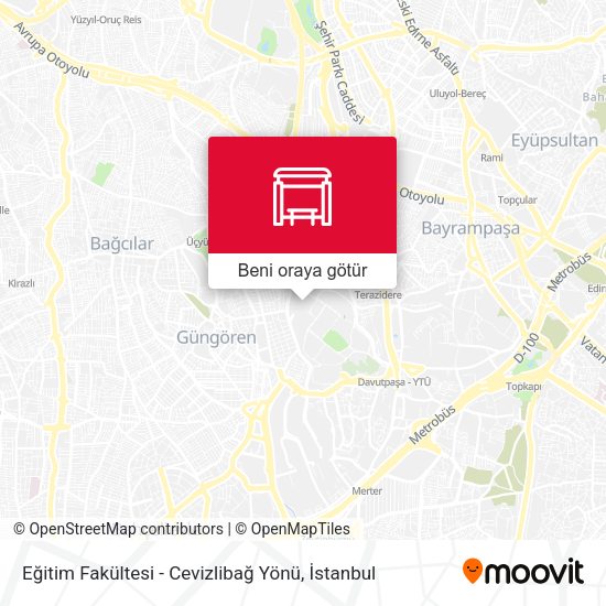 Eğitim Fakültesi - Cevizlibağ Yönü harita