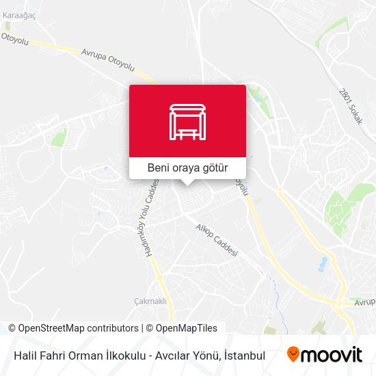 Halil Fahri Orman İlkokulu - Avcılar Yönü harita