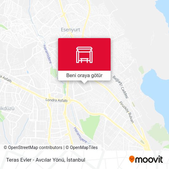 Teras Evler - Avcılar Yönü harita