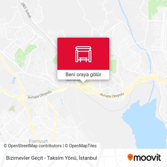 Bizimevler Geçit - Taksim Yönü harita