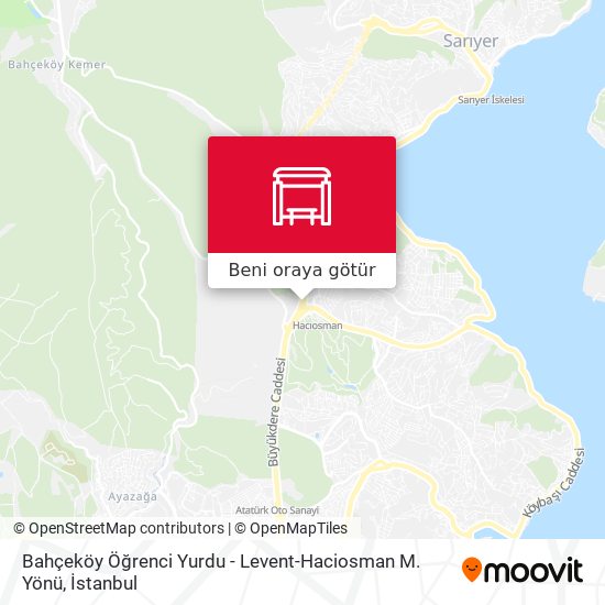 Bahçeköy Öğrenci Yurdu - Levent-Haciosman M. Yönü harita