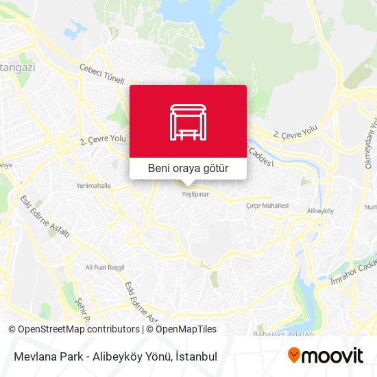 Mevlana Park - Alibeyköy Yönü harita