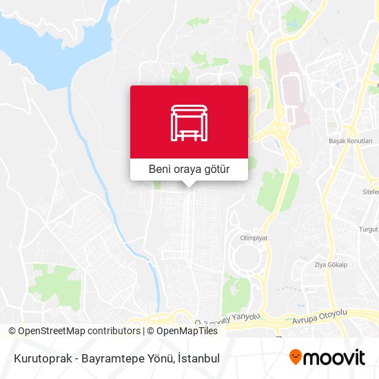 Kurutoprak - Bayramtepe Yönü harita