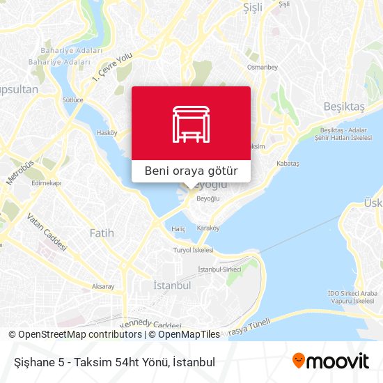 Şişhane 5 - Taksim  54ht Yönü harita