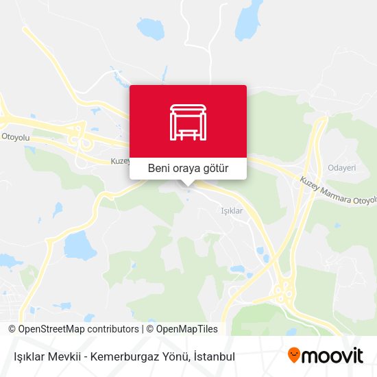 Işıklar Mevkii - Kemerburgaz Yönü harita