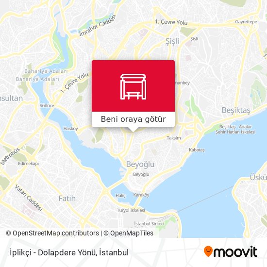 İplikçi - Dolapdere Yönü harita