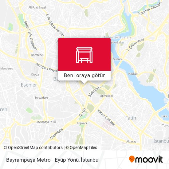 Bayrampaşa Metro - Eyüp Yönü harita