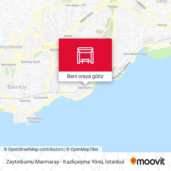 Zeytinburnu Marmaray - Kazliçeşme Yönü harita