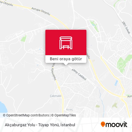 Akçaburgaz Yolu - Tüyap Yönü harita