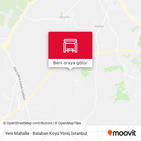 Yeni Mahalle - Balaban Köyü Yönü harita