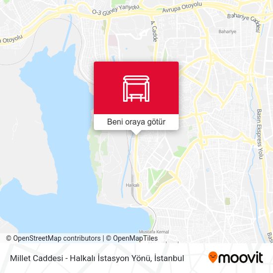 Millet Caddesi - Halkalı İstasyon Yönü harita