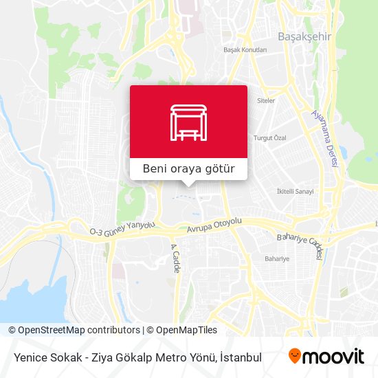Yenice Sokak - Ziya Gökalp Metro Yönü harita