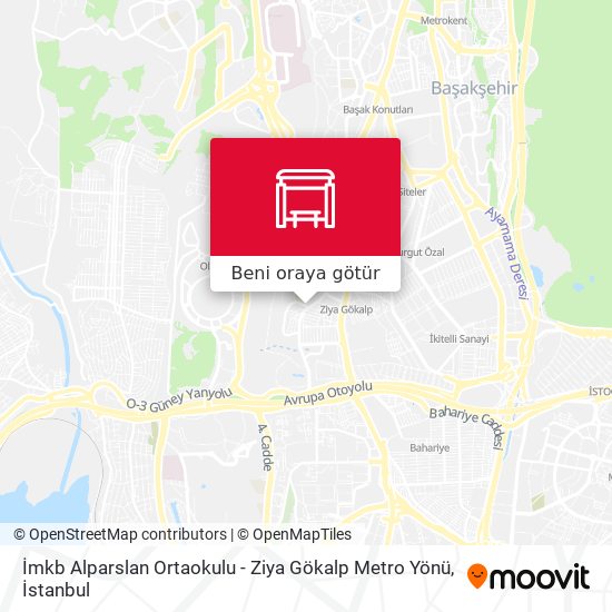 İmkb Alparslan Ortaokulu - Ziya Gökalp Metro Yönü harita