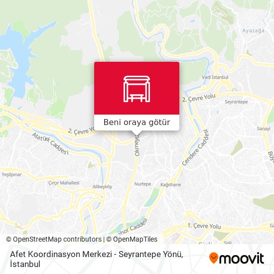 Afet Koordinasyon Merkezi - Seyrantepe Yönü harita