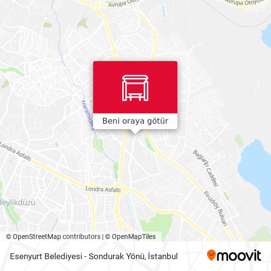 Esenyurt Belediyesi - Sondurak Yönü harita