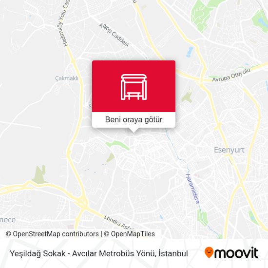 Yeşildağ Sokak - Avcılar Metrobüs Yönü harita