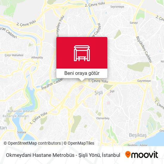 Okmeydani Hastane Metrobüs - Şişli Yönü harita