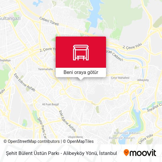 Şehit Bülent Üstün Parkı - Alibeyköy Yönü harita