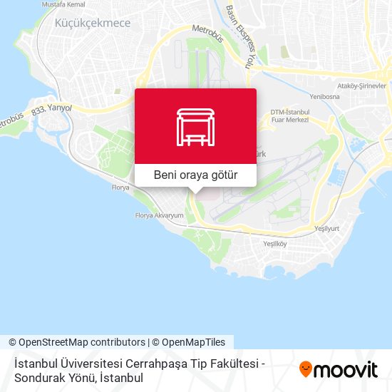 İstanbul Üviversitesi Cerrahpaşa Tip Fakültesi - Sondurak Yönü harita