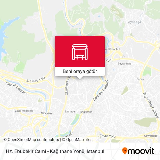 Hz. Ebubekir Cami - Kağıthane Yönü harita